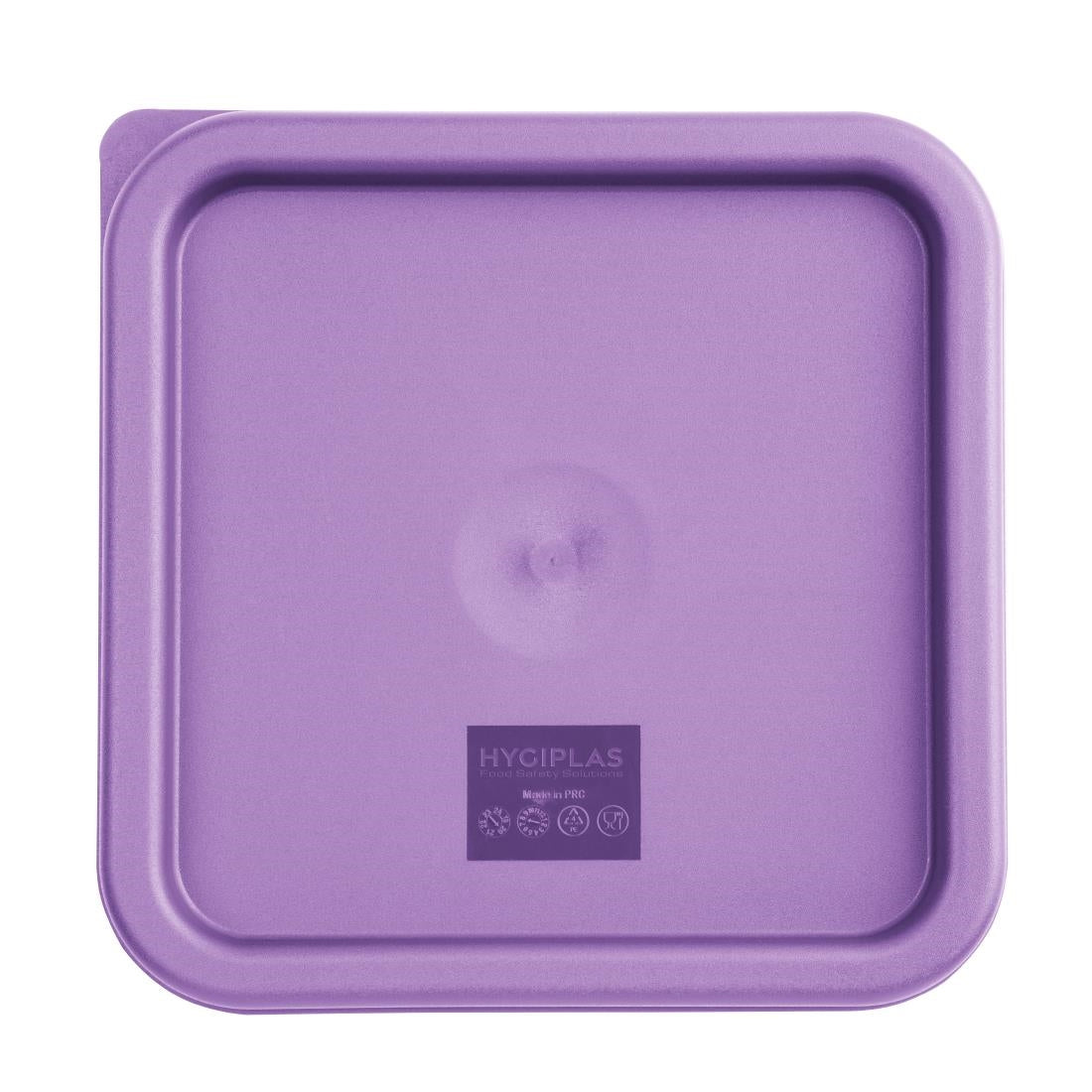 Hygiplas Square Food Storage Container Lid Purple Medium