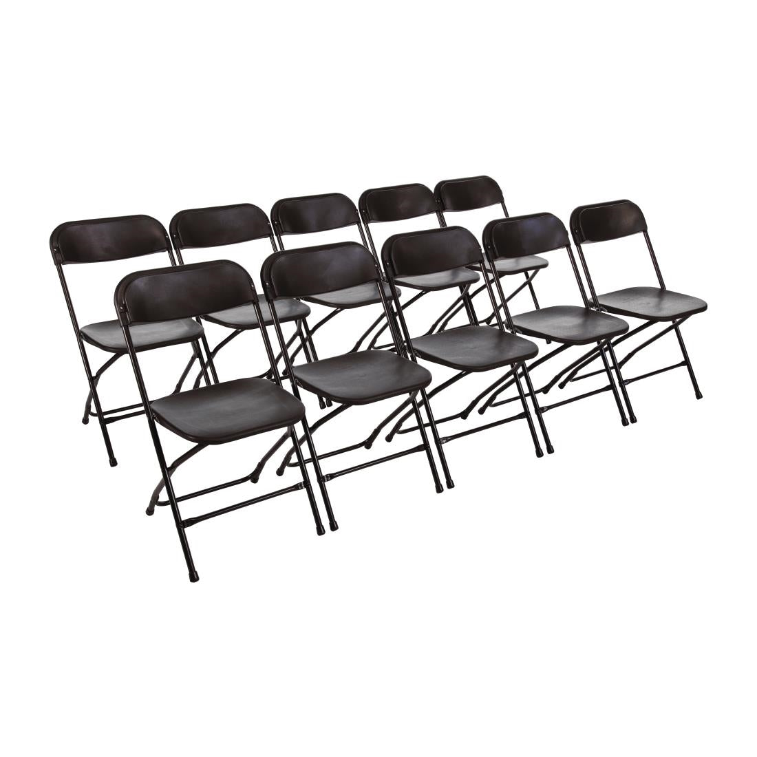 Bolero Polypropylene Folding Chairs Black (Pack of 10)