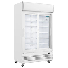 Polar G-Series Upright Display Cooler with Light Box 950Ltr with Sliding Doors