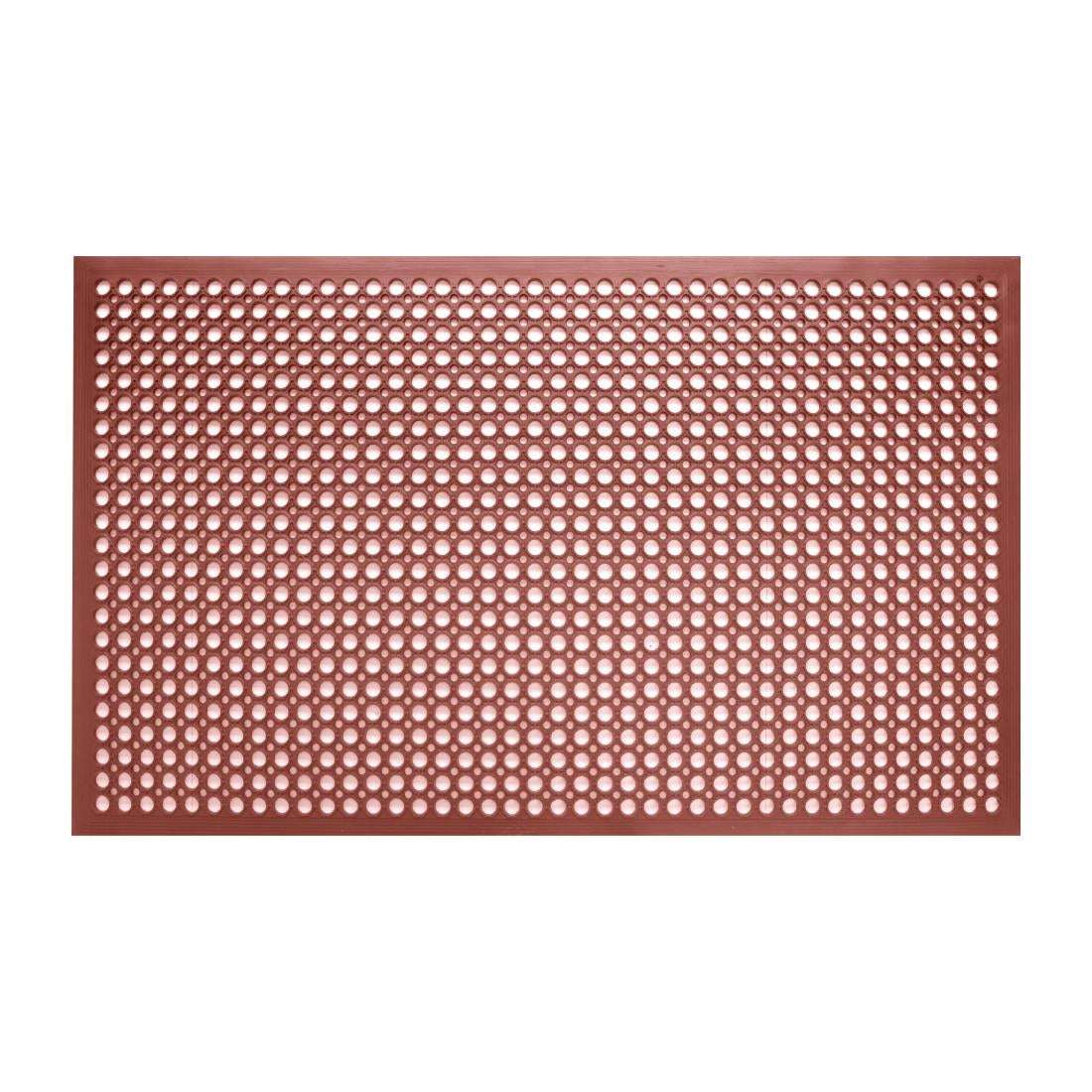 Jantex Rubber Grease Resistant Anti Fatigue Mat Red 1500 x 900mm