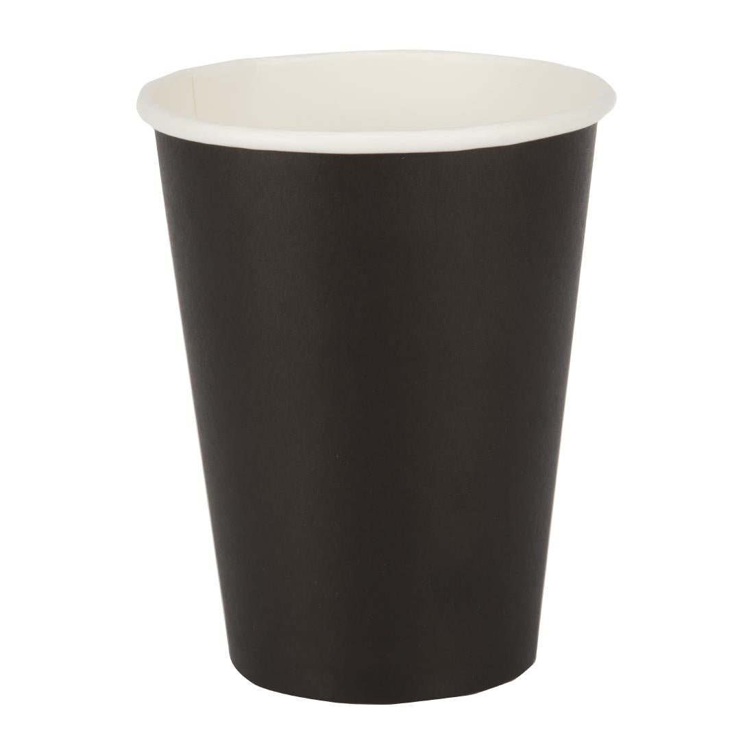 Fiesta Recyclable Coffee Cups Single Wall Black 340ml / 12oz (Pack of 1000)