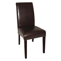 Bolero Curved Back Leather Chairs Dark Brown (Pack of 2)