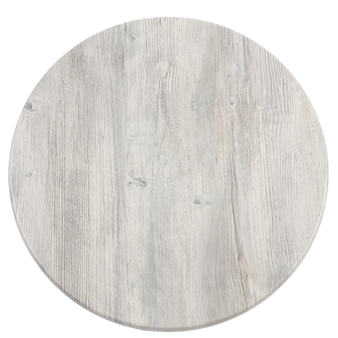 Werzalit Pre-drilled Round Table Top Ponderosa White 600mm