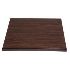 Bolero Pre-drilled Square Tabletop Dark Brown 600mm