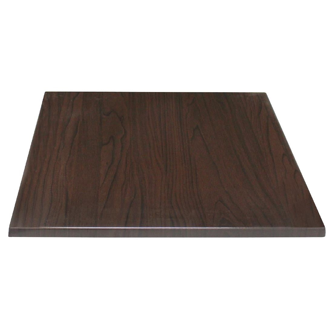 Bolero Pre-drilled Square Tabletop Dark Brown 700mm