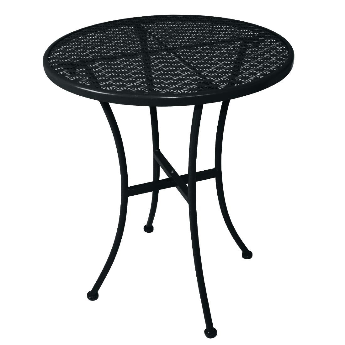 Bolero Black Steel Patterned Round Bistro Table Black 600mm