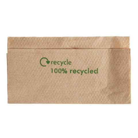 Swantex Recycled Lunch Napkin Kraft 32x30cm 1ply Pre-Folded (Pack of 6000)