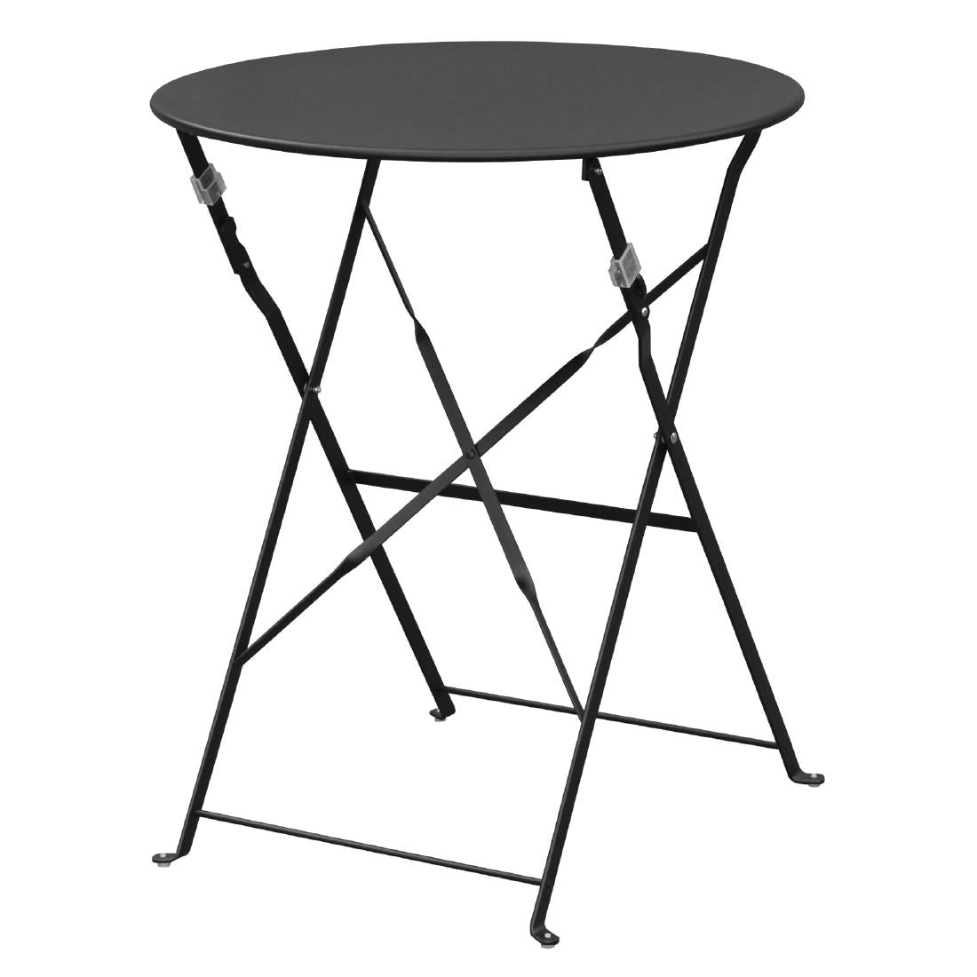 Bolero Perth Black Pavement Style Steel Table Round 600mm