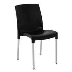 Stacking Bistro Side Chairs Black (Pack of 4)