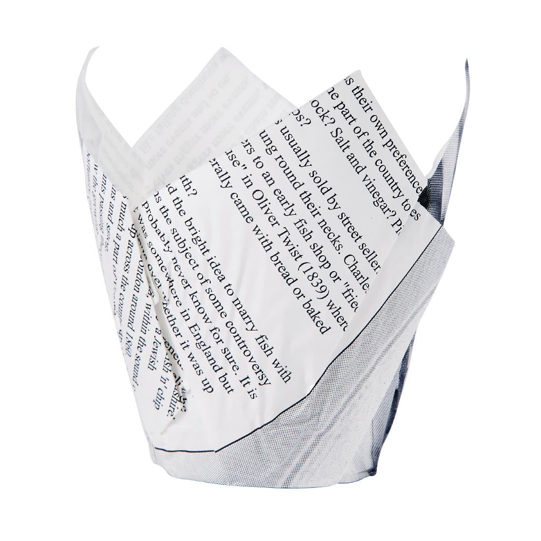 Grease-Resistant Paper Chip Crowns Newspaper Print (Pack of 1100)