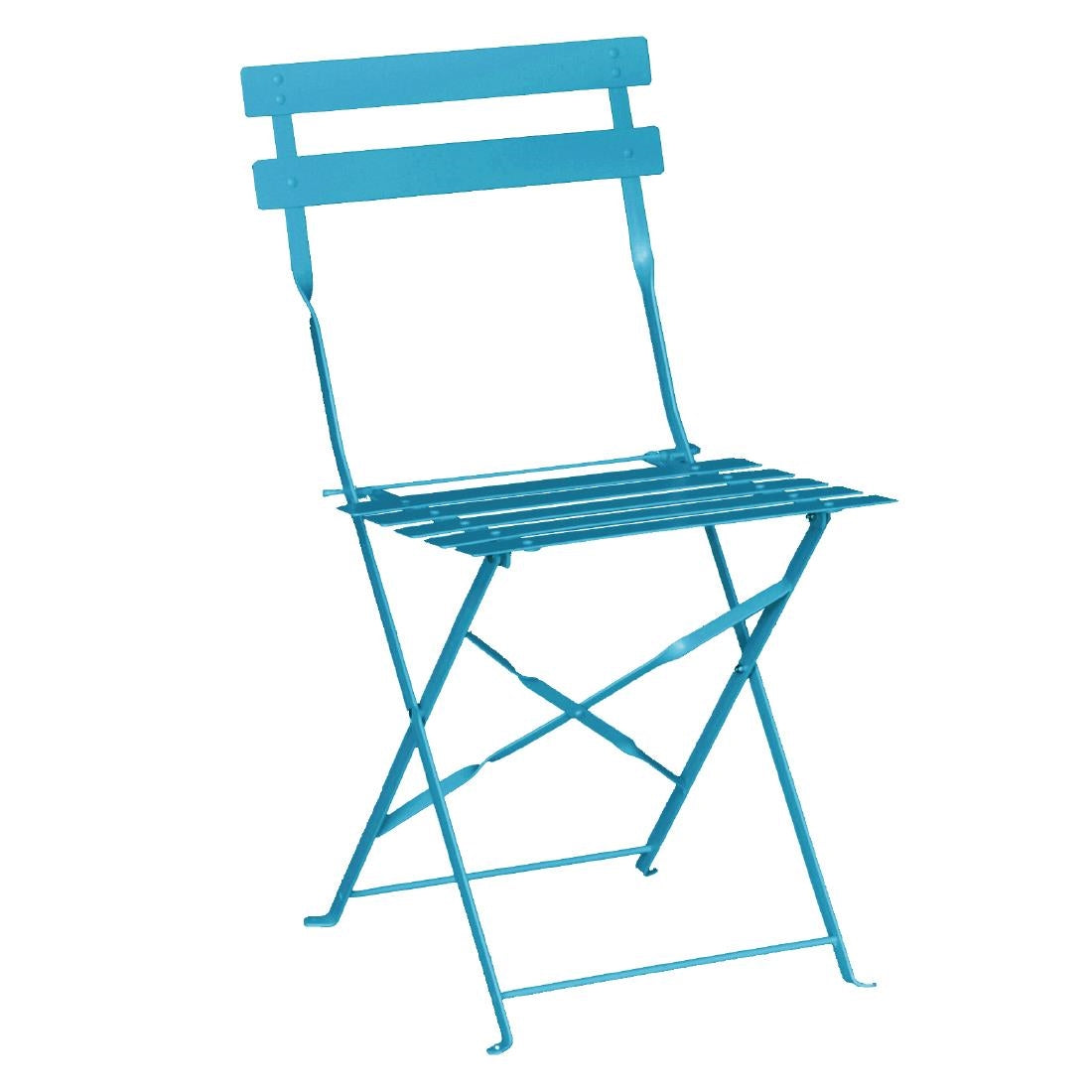 Bolero Perth Blue Pavement Style Steel Folding Chairs (Pack of 2)