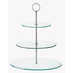 Glass Three Tiered Afternoon Tea Cake Stand