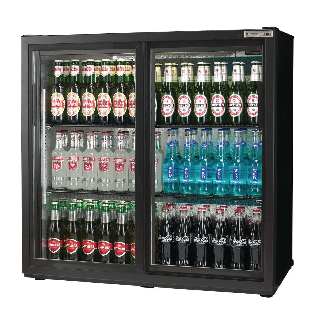 Autonumis Popular Double Sliding Door 3Ft Back Bar Cooler Black A215186