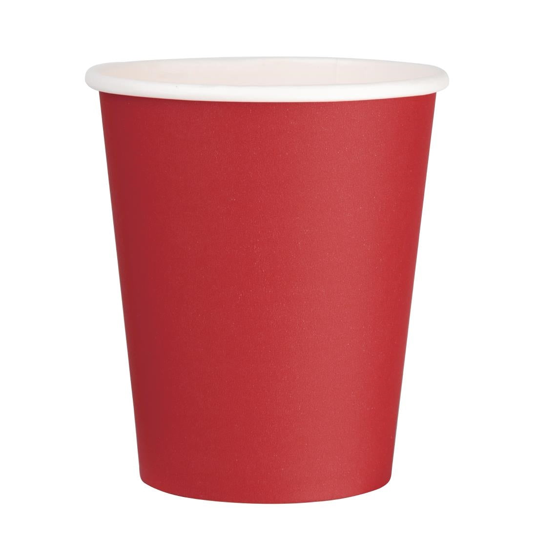 Fiesta Recyclable Single Wall Takeaway Coffee Cups Red 225ml / 8oz (Pack of 50)