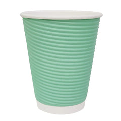 Fiesta Recyclable Coffee Cups Ripple Wall Turquoise 225ml / 8oz (Pack of 500)