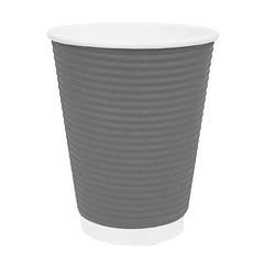 Fiesta Recyclable Coffee Cups Ripple Wall Charcoal 340ml (Pack of