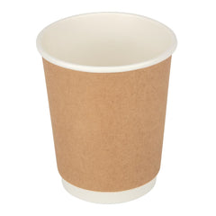 Fiesta Recyclable Coffee Cups Double Wall Kraft 225ml / 8oz (Pack of 500)