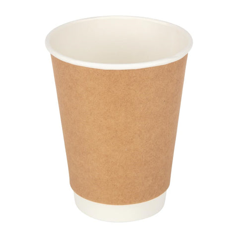 Fiesta Recyclable Coffee Cups Double Wall Kraft 340ml / 12oz (Pack of 500)