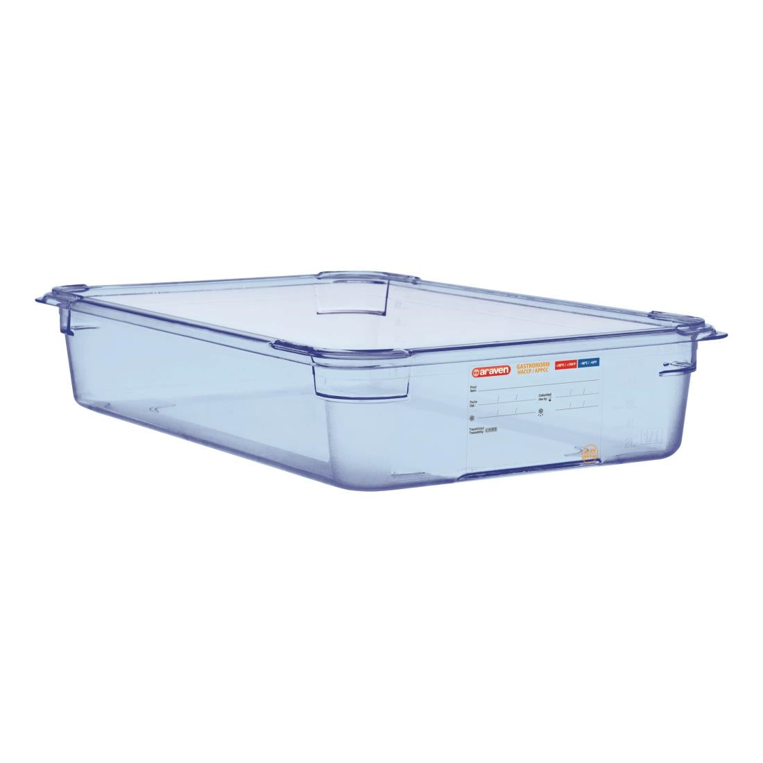 Araven ABS Food Storage Container Blue GN 1/1 100mm