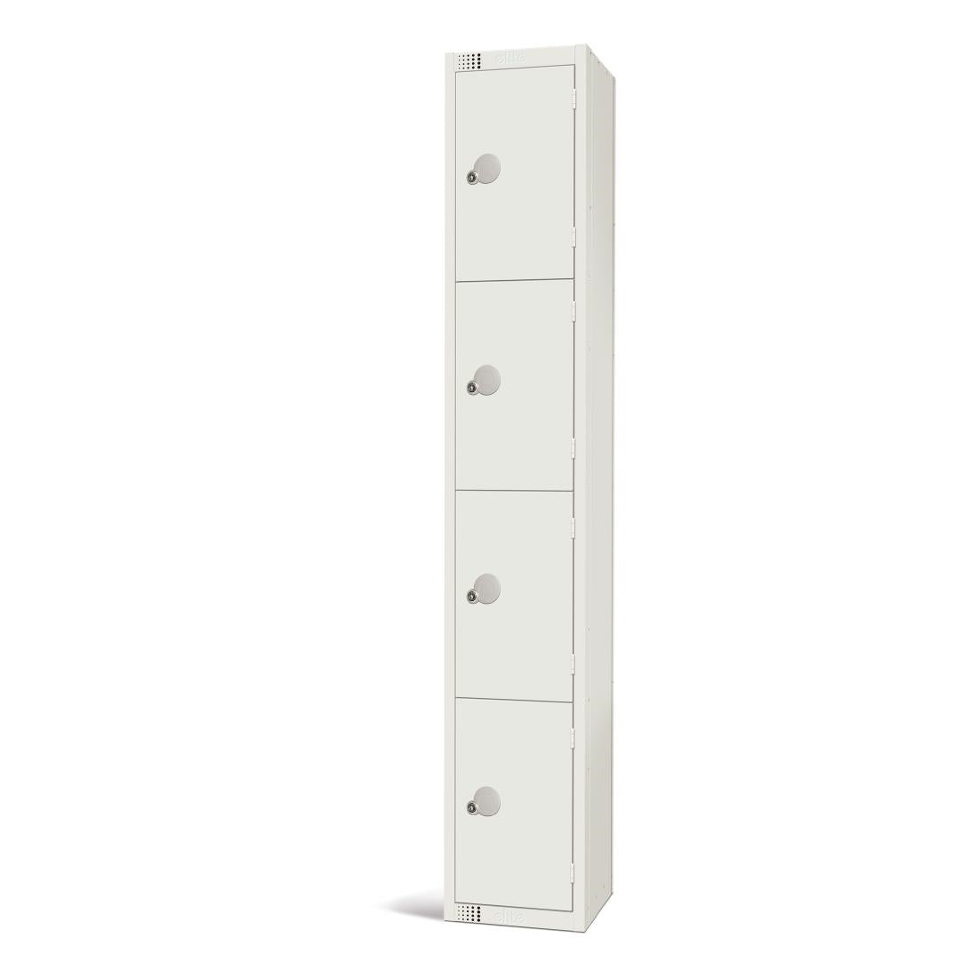 Elite Four Door Coin Return Locker White