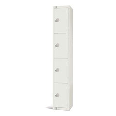 Elite Four Door Coin Return Locker White