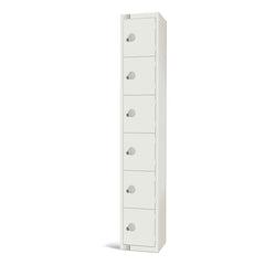 Elite Six Door Camlock Locker White