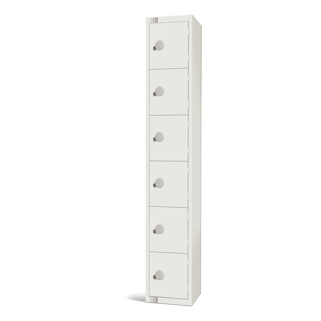 Elite Six Door Coin Return Locker White