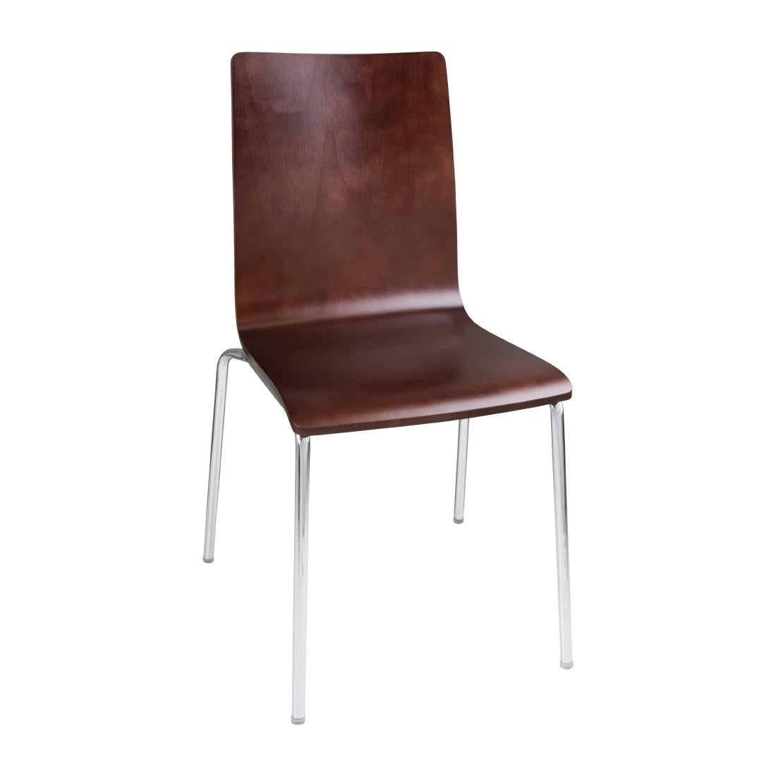 Bolero Square Back Side Chair Dark Chocolate Finish (Pack of 4)