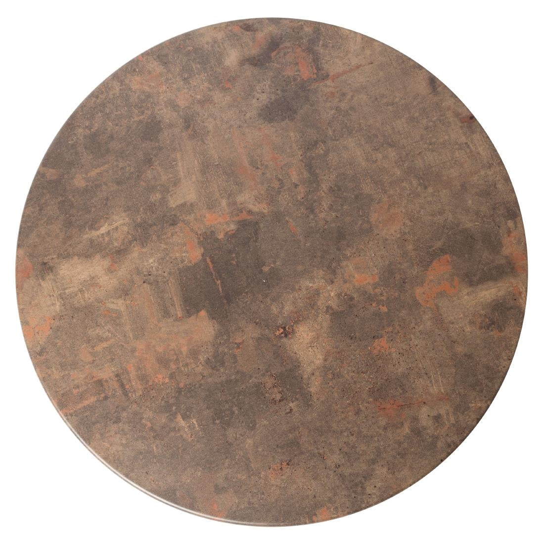 Werzalit Pre-drilled Round Table Top Rust Brown 700mm