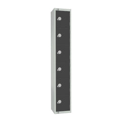 Elite Six Door Camlock Locker Graphite Grey