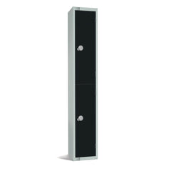 Elite Double Door Padlock Locker Black