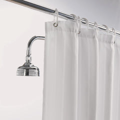 Mitre Luxury Satin Stripe Shower Curtain White