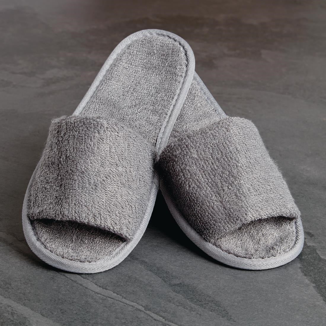 Luxury Curzon Open Toe Slippers Grey