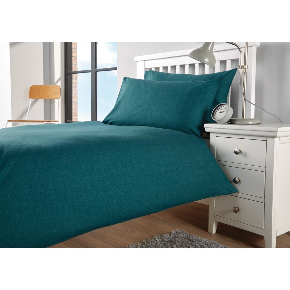 Mitre Essentials Opal Duvet Cover Open Teal