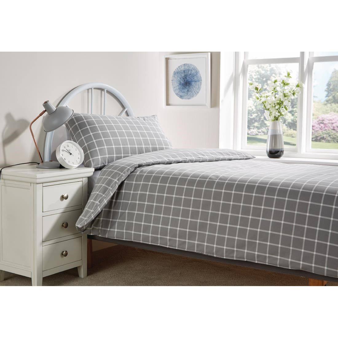 Mitre Essentials Stirling Duvet Cover Grey 137 x