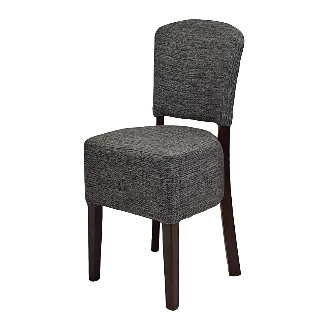 Hanoi Dining Chair In Dark Walnut with Shetland Smoke Seatpad (Pack of 2)