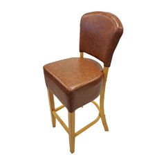 Hanoi Bar Chair in Soft Oak with Bison Tan Vinyl