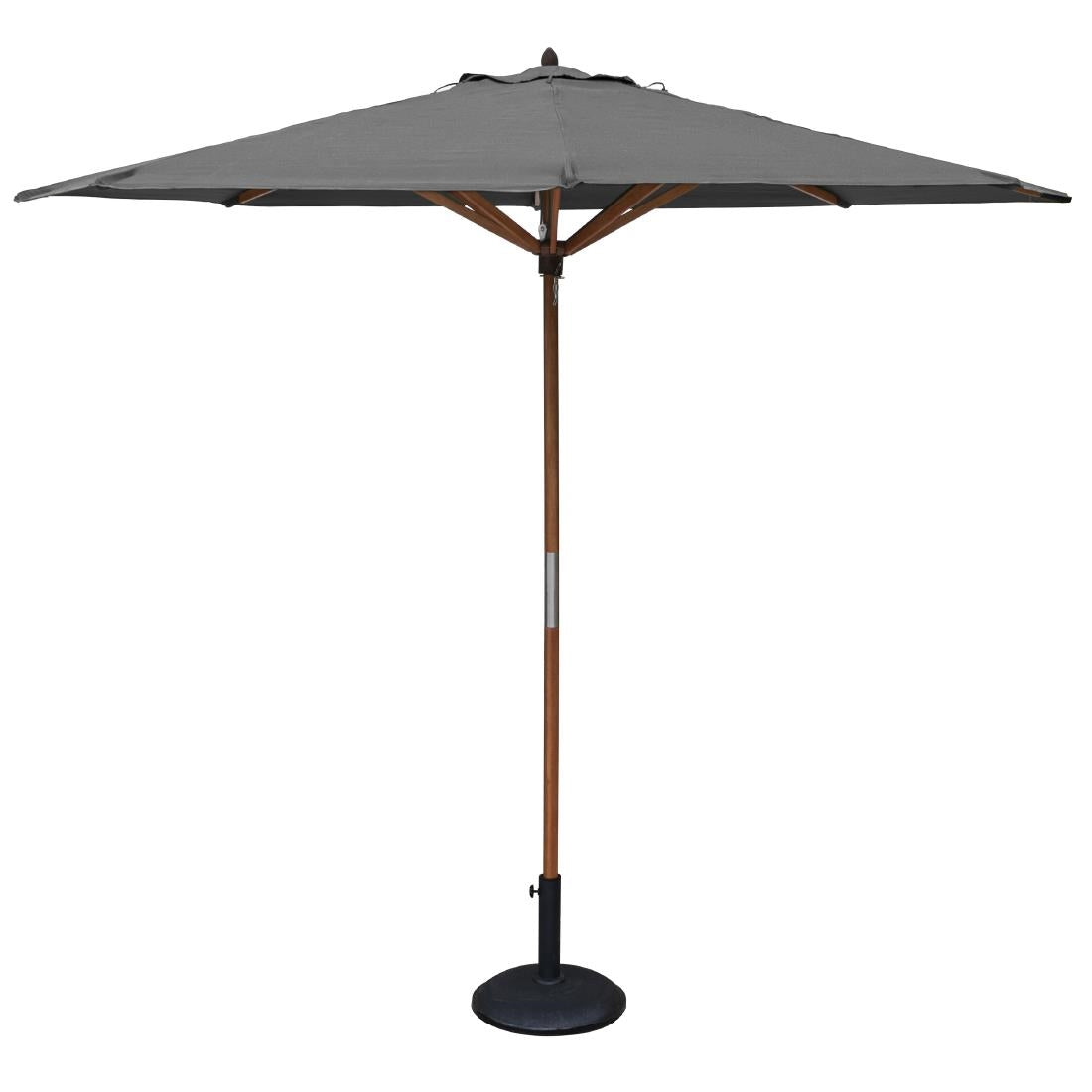 Rowlinson Willington Wooden Parasol Grey 2.7m with Base 15kg