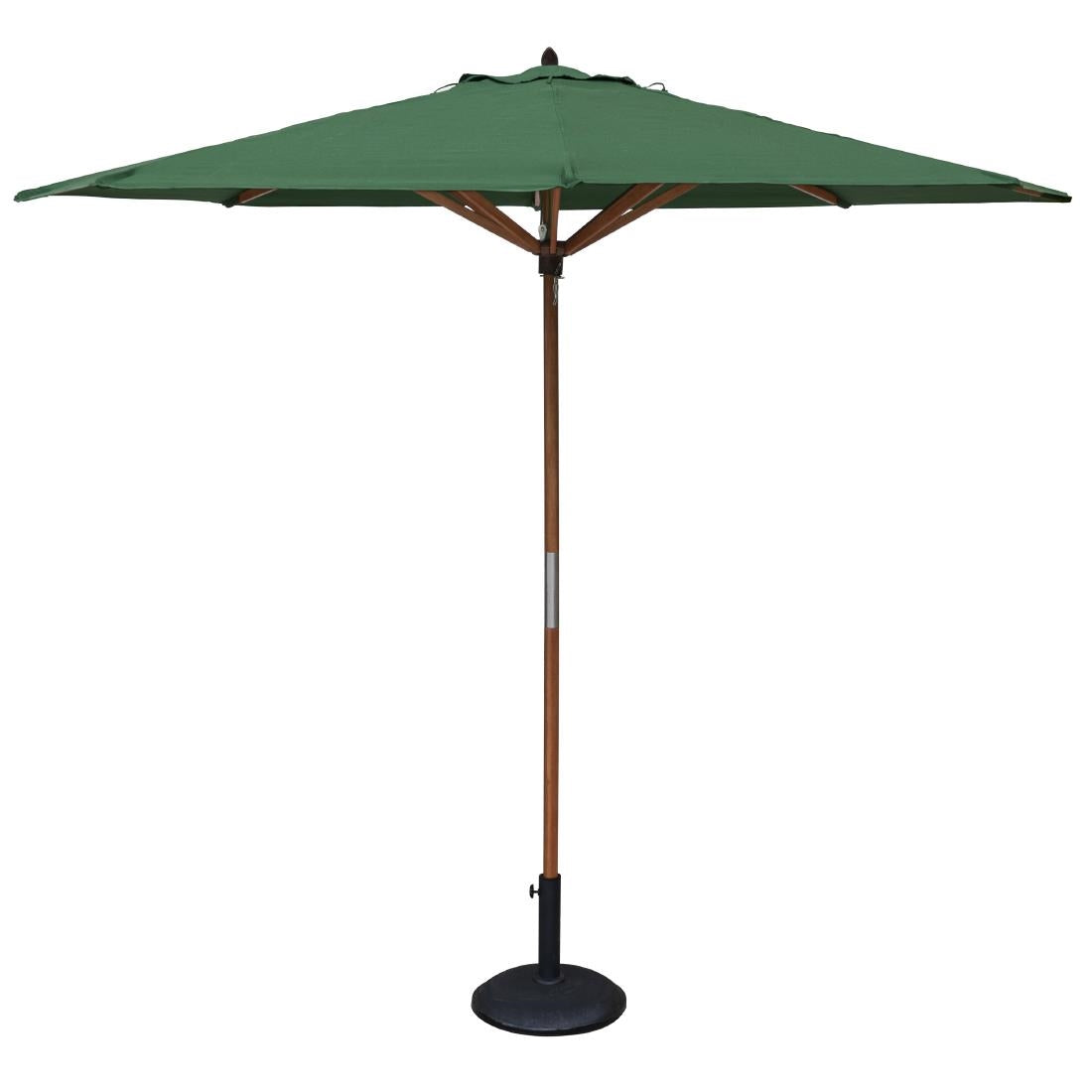 Rowlinson Willington Wooden Parasol Green 2.7m with Base 15kg