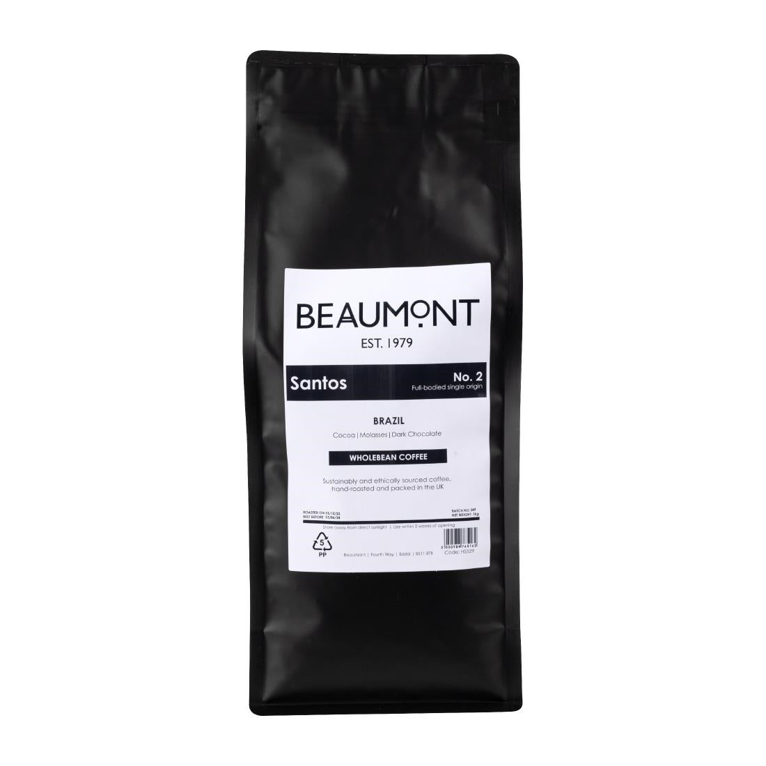 Beaumont No.2 Santos Coffee Beans 1kg