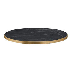 Omega Round Laminate Table Top Black Marble 800mm