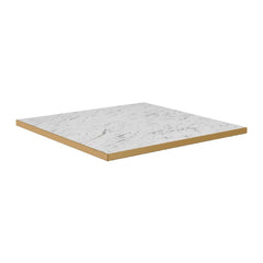 Omega Square Laminate Table Top White Carrara Marble 600x600mm