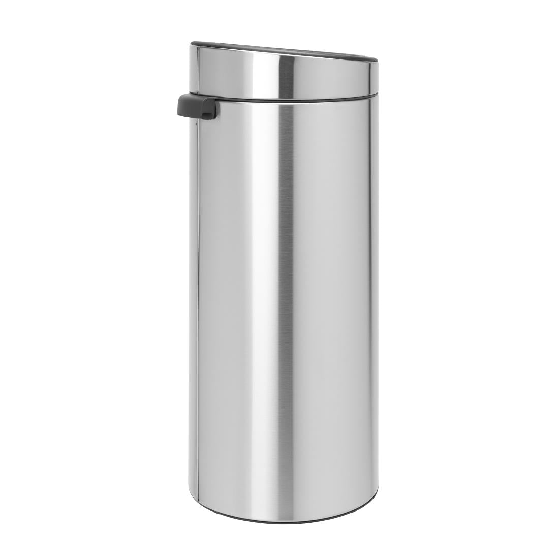 Brabantia Soft Touch Plastic Bin Matt Steel with Steel Lid 30Ltr