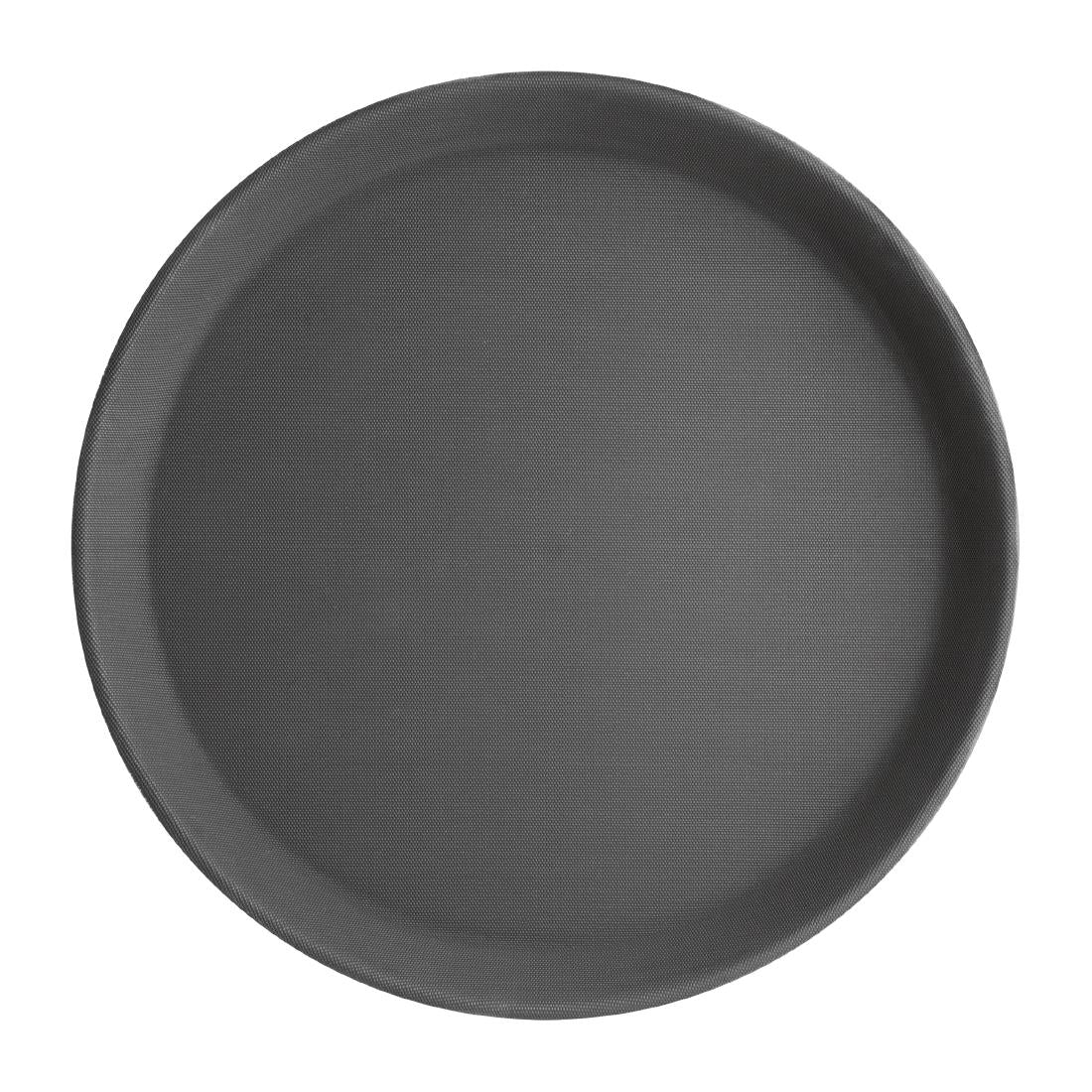 Olympia Kristallon Fibreglass Round Non-Slip Tray Black 280mm