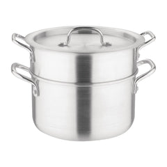 Vogue Aluminium Double Boiler Pan With Lid 24cm