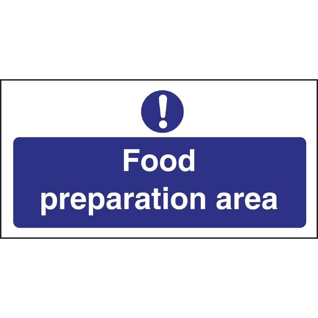 Vogue Food Preparation Area Sign