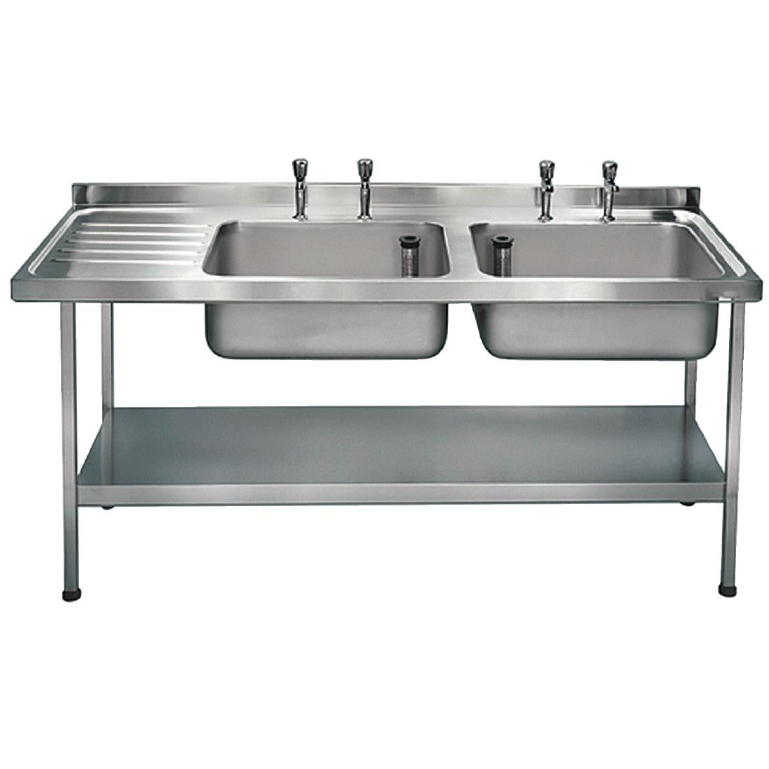 KWC DVS Self Assembly Stainless Steel Double Sink Left Hand Drainer 1800x650mm