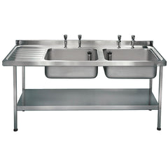 KWC DVS Self Assembly Stainless Steel Double Sink Left Hand Drainer 1800x650mm