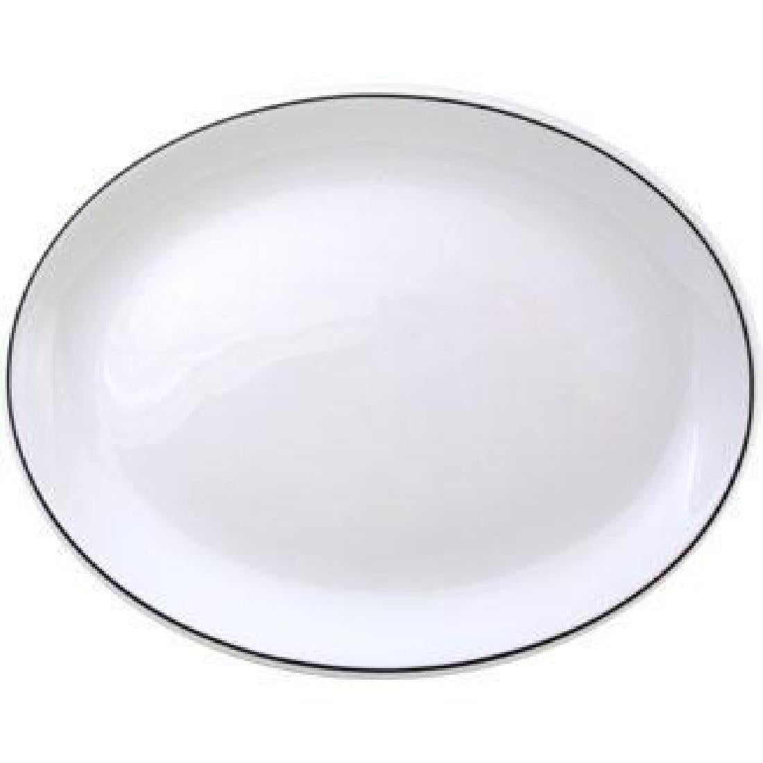 Churchill Black Line Oval Platters 305mm (Pack of 12)