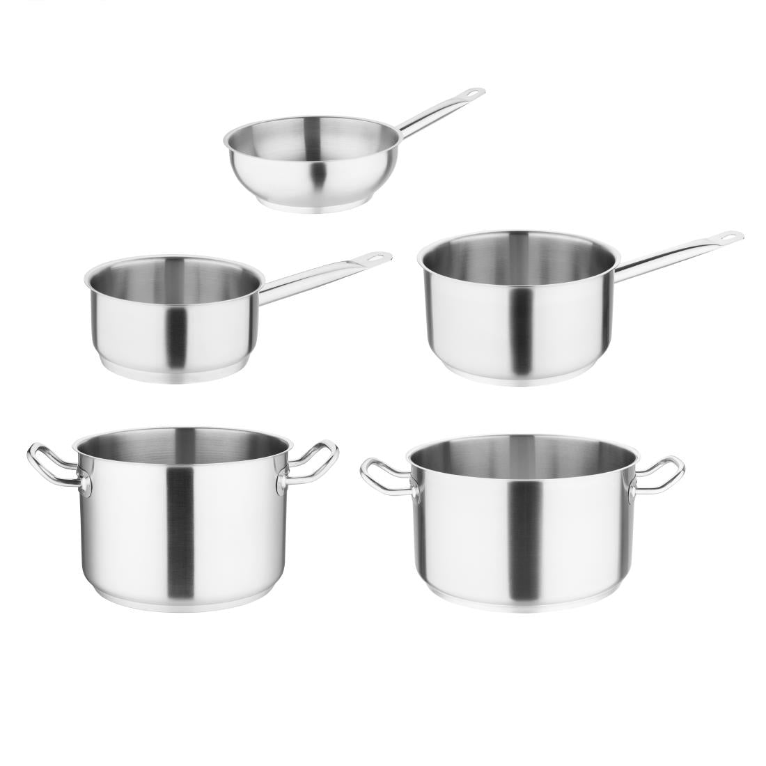 Special Offer Vogue Stainless Steel Casserole, Stew and Sauté Pan Set (Pack of 5)